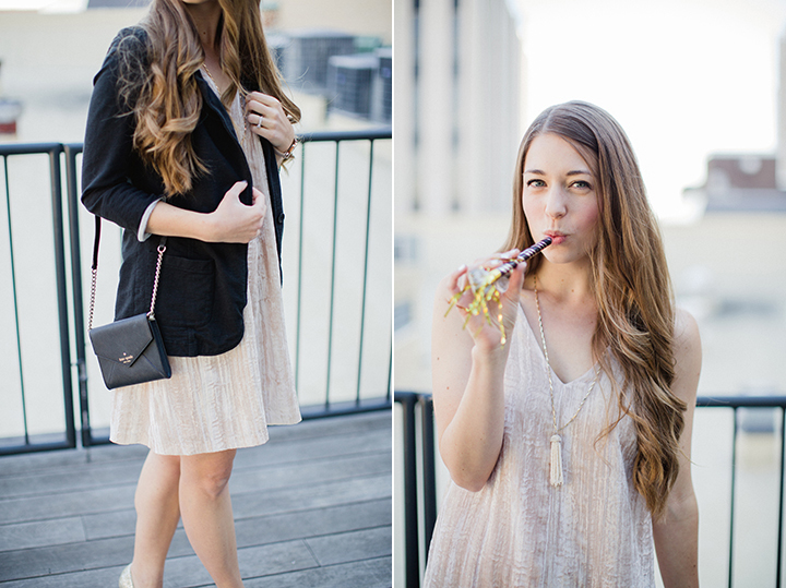 The perfect dress for New Year's Eve from Lisa Kirk Something Pretty Blog Photographed by Amy Rae Co at The Glass Box in Raleigh, NC Blogger Lifestyle Influencer